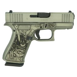 Glock 43x Custom "Bushido Mask" Battleworn Slide Sand Handgun 9mm Luger 10rd Magazines (2) 3.4" Barrel Accessory Rail USA Made