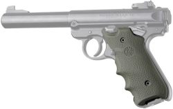 HOGUE GRIPS RUGER MKIV RUBBER - GRIP W/ FINGER GROOVES OD GRN