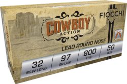 FIOCCHI 32 S&W LONG 97GR - LEAD-FP 50RD 20BX/CS