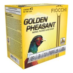 GOLDEN PHEASANT 20 GAUGE 3'' 1-1/4OZ #4 SHOT 25/BOX