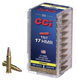 CCI TNT Rimfire Ammunition .17 HMR 17 gr TNT JHP 2550 fps 2000/ct Case (40-50/ct Boxes)