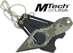 MC MTECH 2.25" SPEAR POINT - NECK KNIFE W/SHEATH STONEWASH